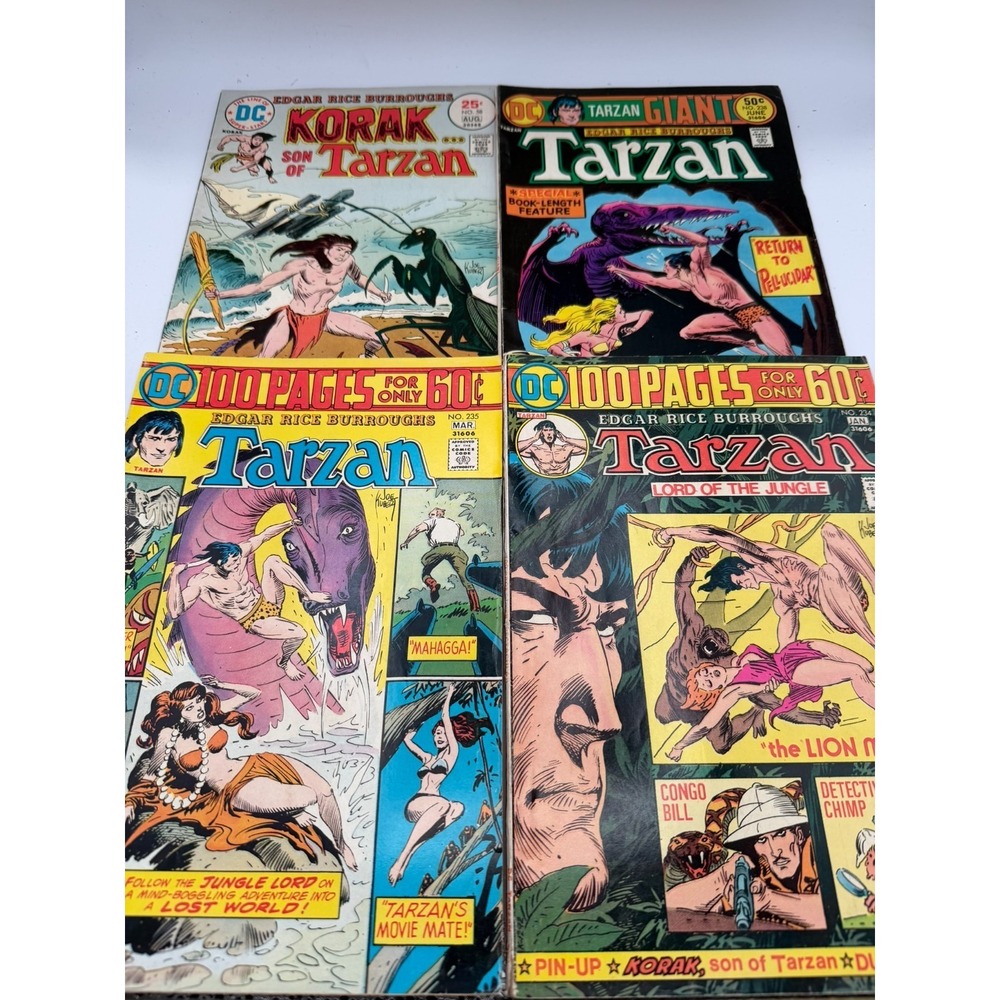Vintage DC Tarzan Comics Lot #234 #235 #238 Korak #58 100 Page Giants 1975